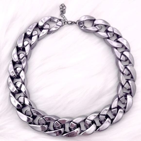 Jewelry - 🖤𝟨𝟢%𝖮𝖥𝖥-𝖻𝗎𝗇𝖽𝗅𝖾𝗌𝟣𝟢+🖤NEW Gun Color Flat Curb Chain Necklace